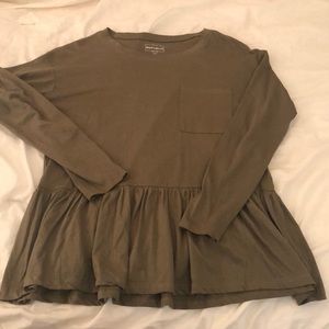 Green peplum top